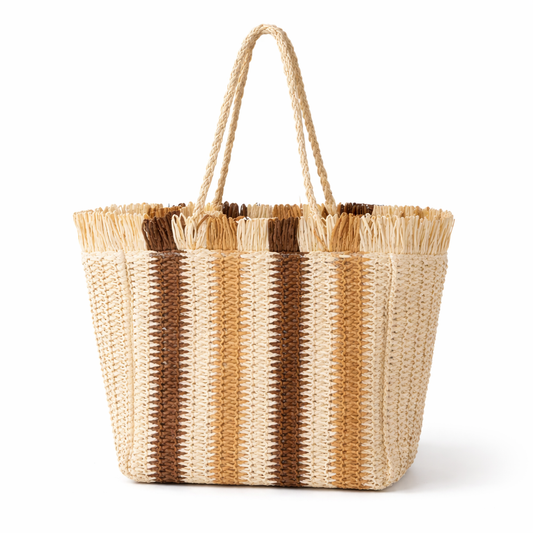 IVETTE - BOLSO DE PAJA CON BORLAS